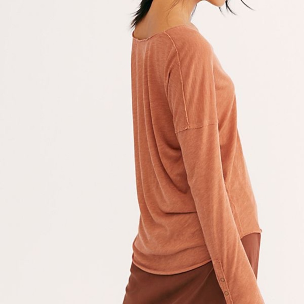 We the free sienna snap sleeve top